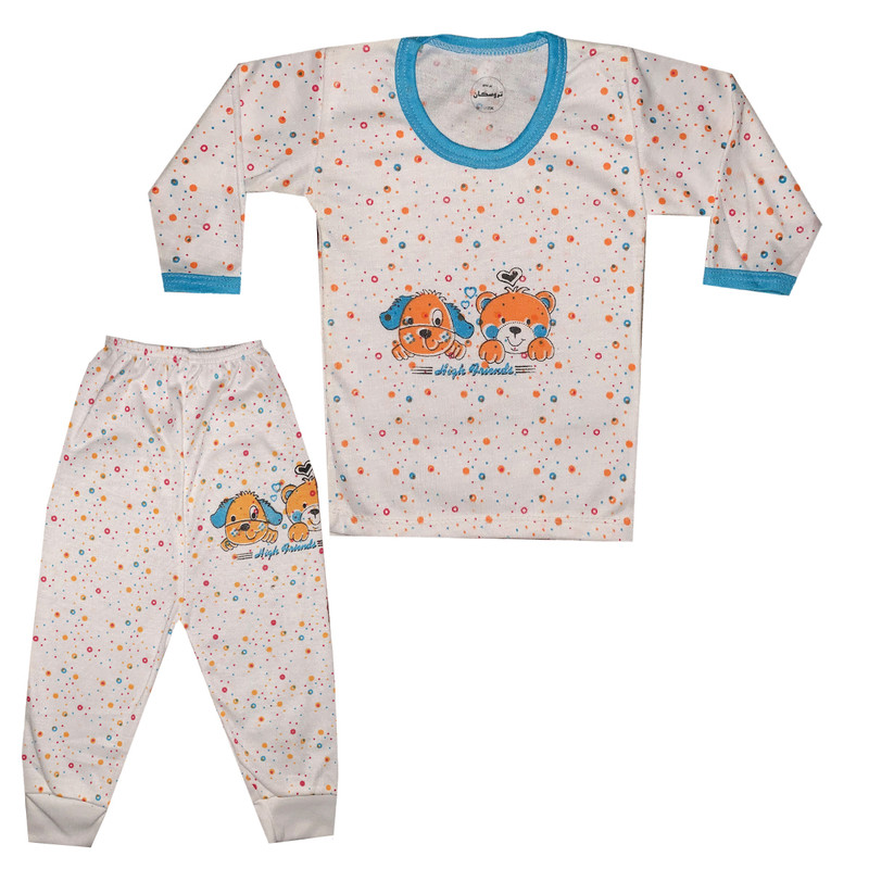 ست تی شرت و شلوار نوزادی تروسکان مدل سگ مهربون