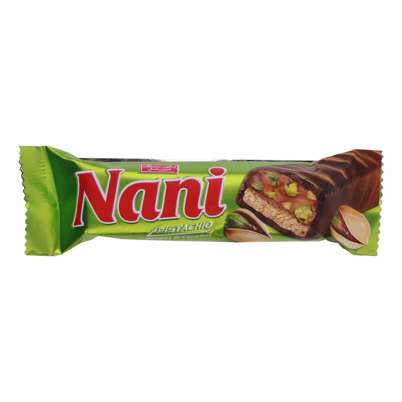 شکلات مغزدار نوقا و کارامل پستهای نانی شیرین عسل - 40 گرم