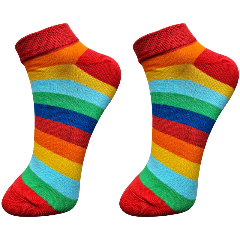 جوراب ساق کوتاه زنانه ادیب مدل رنگین کمانی کد 02010 بسته 2 عددی