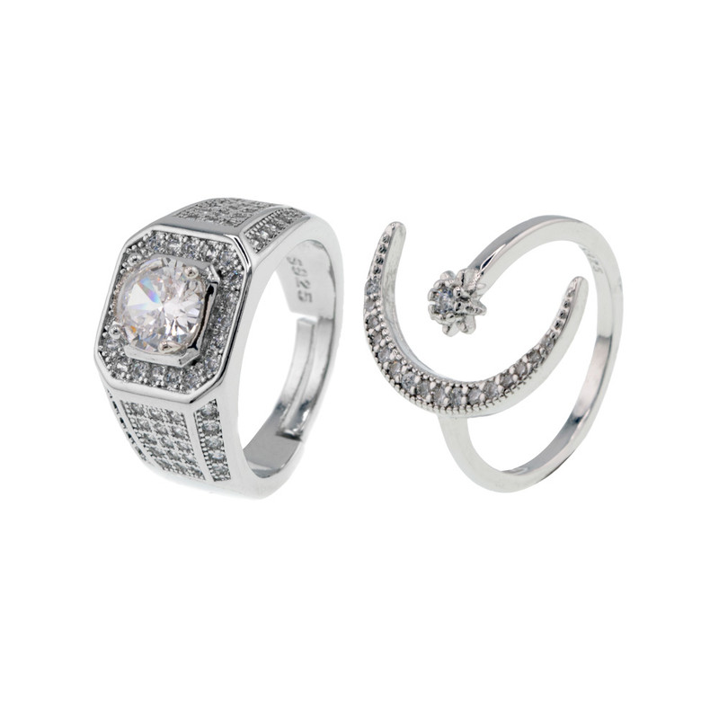 انگشتر برانت طرح ماه و ستاره بسته دو عددی