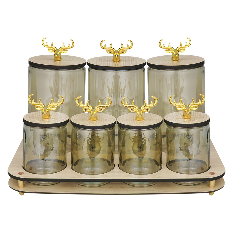 ست پاسماوری 7 پارچه طرح گوزن کد 17800 به همراه استند