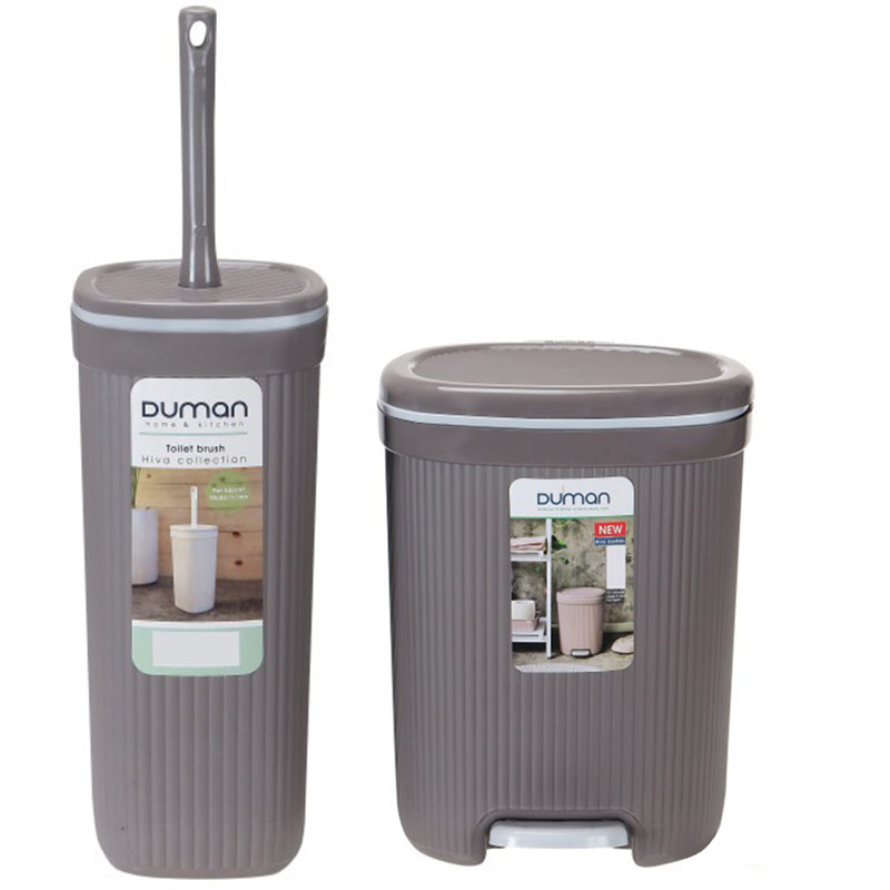 ست سطل زباله و فرچه دومان مدل هیوا