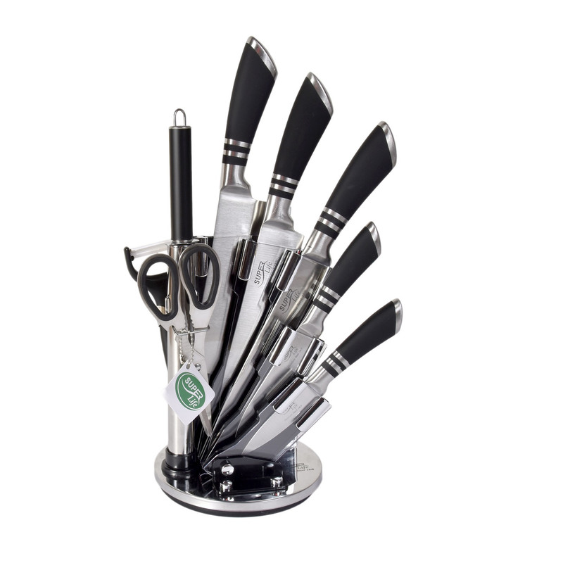 سرویس چاقوی آشپزخانه 9 پارچه سوپر لایف مدل SL-001