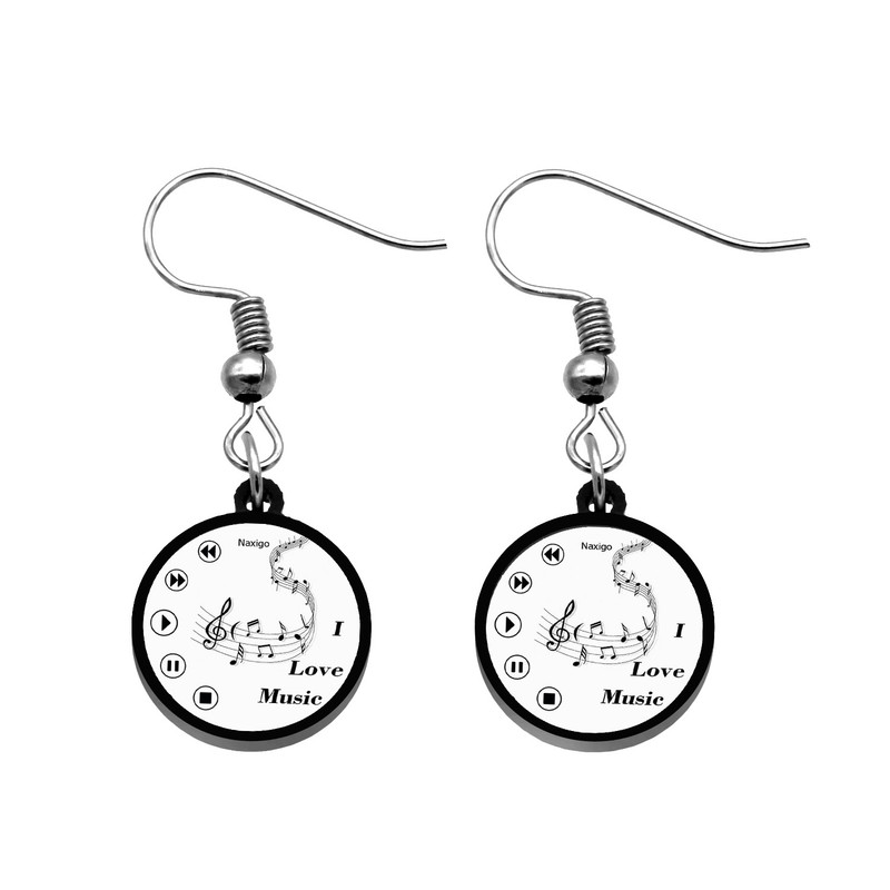 گوشواره زنانه ناکسیگو مدل شب تاب طرح موسیقی کد ES7337