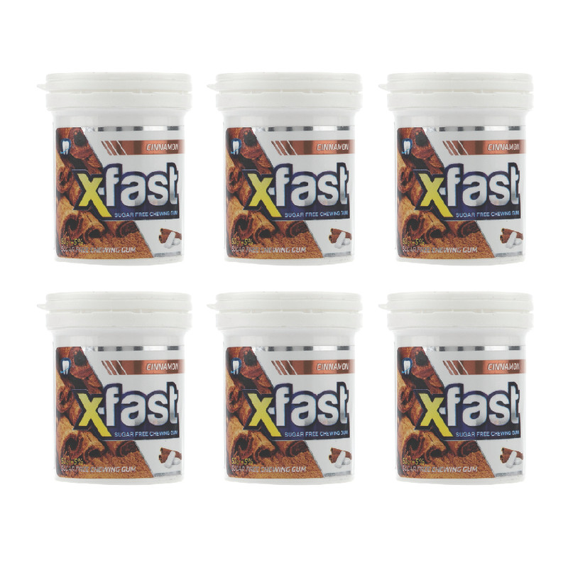 آدامس با طعم دارچین ایکس فست - 50 گرم بسته 6 عددی