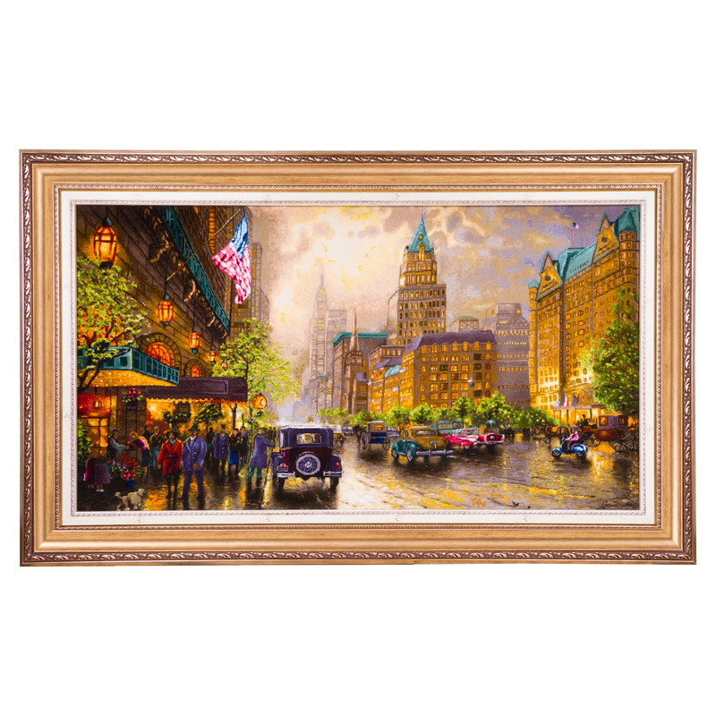 تابلو فرش دستباف سی پرشیا مدل منظره نیویورک بارانی کد 903772