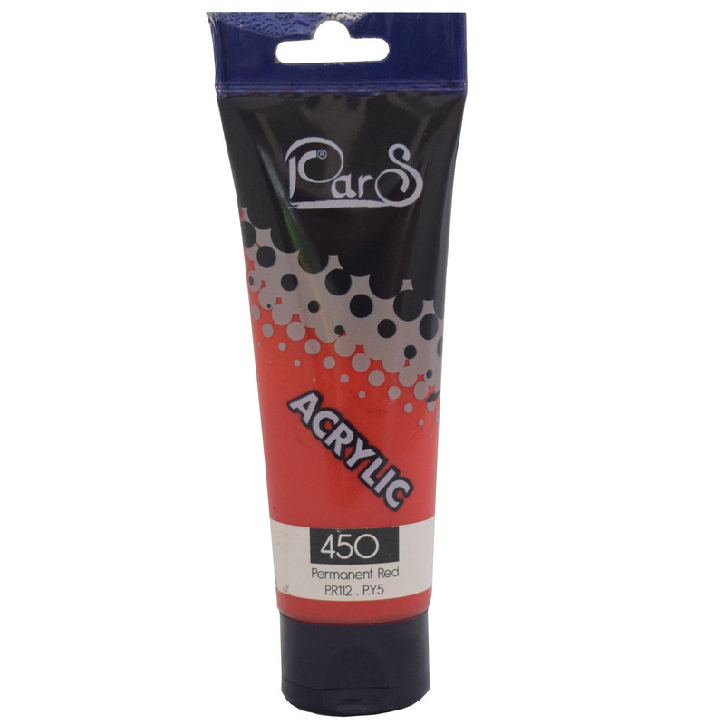 رنگ اکریلیک پارس کد 450 permanent redحجم 75 میلی لیتر