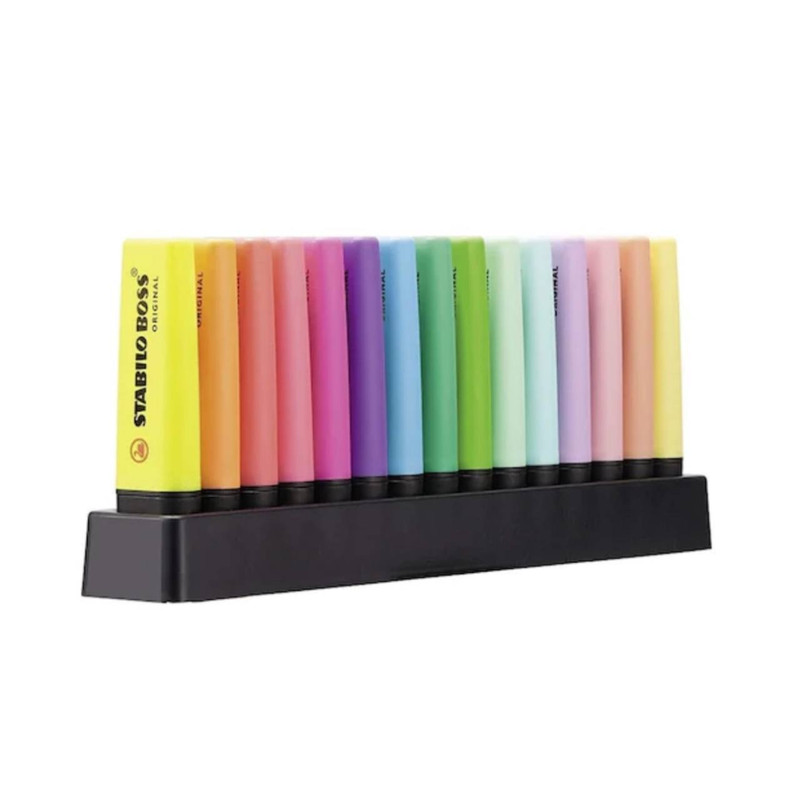 ماژیک علامت گذار استابیلو مدل Boss Original به همراه پایه بسته 16 عددی