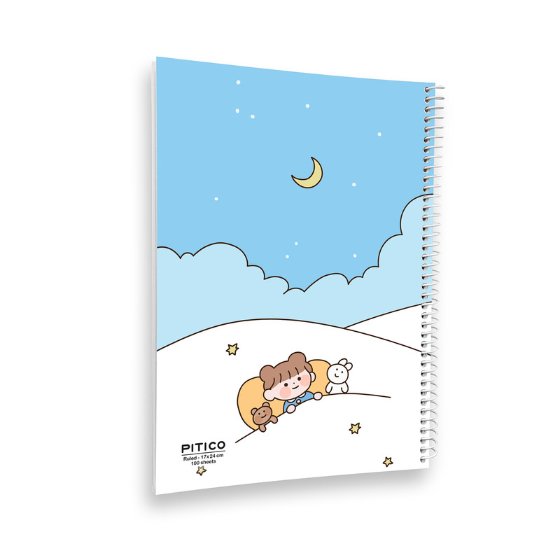 دفتر مشق 100 برگ پیتیکو مدل دختر و مهتاب