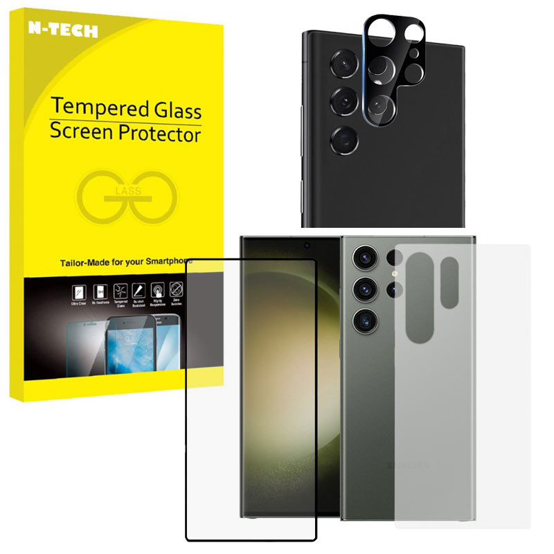 محافظ لنز دوربین انتک مدل MTLFULTP-N1 مناسب برای گوشی موبایل سامسونگ Galaxy S23 Ultra به همراه محافظ صفحه نمایش و محافظ پشت گوشی