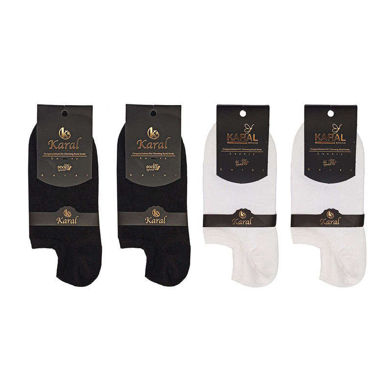 خرید و قیمت جوراب بدون ساق کارال مدل قوزکی کد 180 بسته 4 عددی