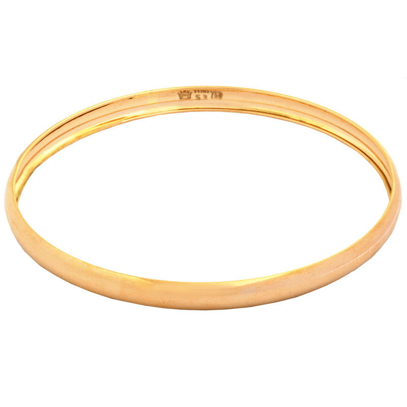 خرید و قیمت النگو طلا کم اجرت 18 عیار زنانه طلای مستجابی مدل آینه ای دامله کد T1702 سایز 2