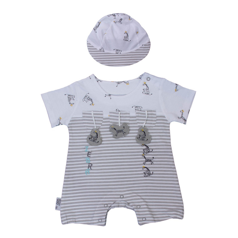 خرید و قیمت ست سرهمی و کلاه نوزادی پسرانه بیبی بو مدل cutezebra