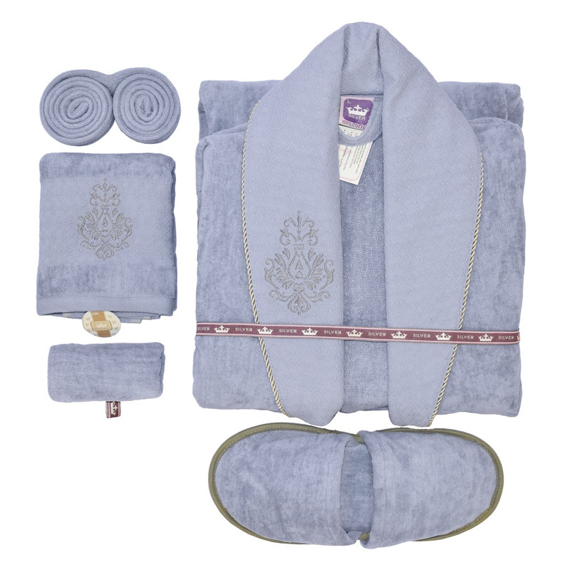 خرید و قیمت ست 4 تکه حوله پالتویی ژینورا طرح Silver M24 سایز 115
