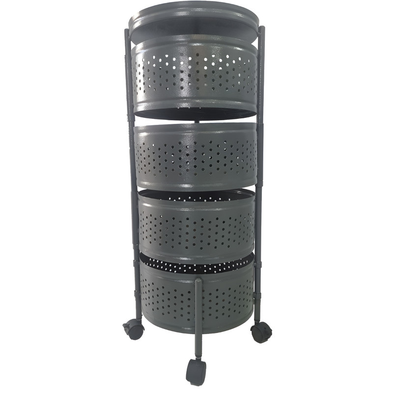 سبد سیب زمینی و پیاز ساین مدل گرد چهارطبقه چرخ دار