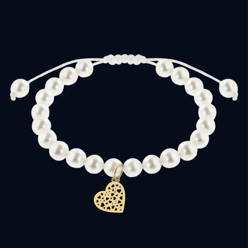 دستبند سنگ و طلا 18 عیار زنانه لیردا مدل قلب 10121
