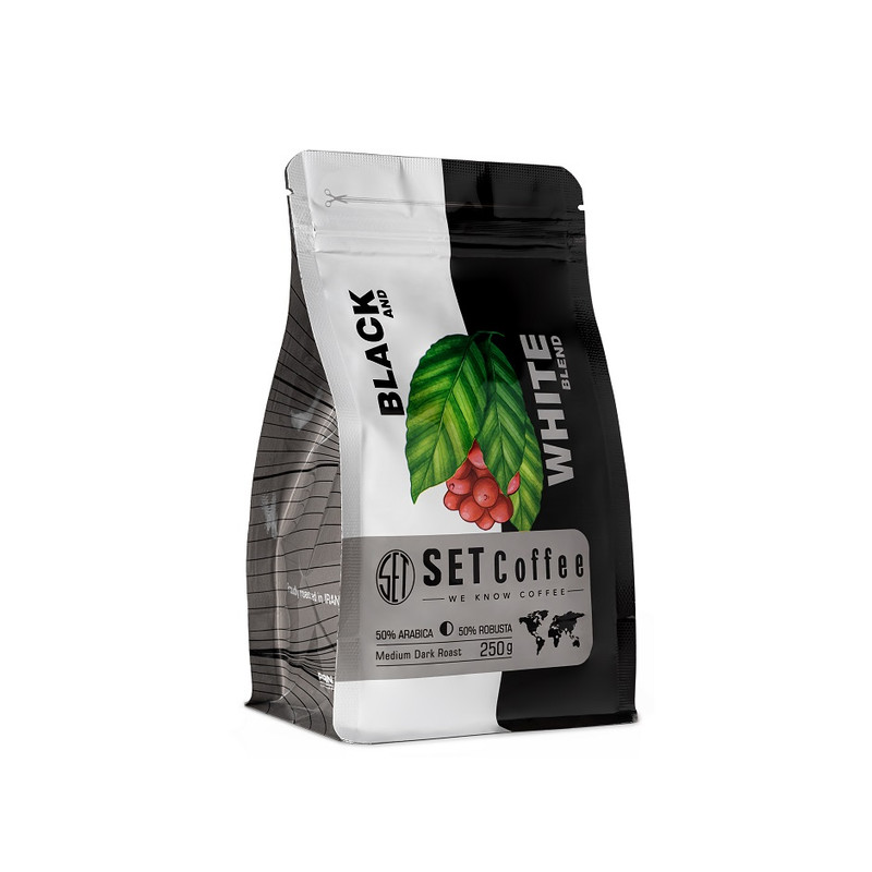 خرید و قیمت دانه قهوه بلک اند وایت قهوه ست - 250 گرم