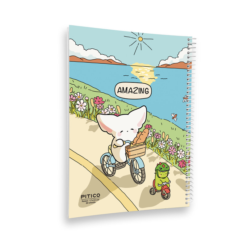 خرید و قیمت دفتر مشق 60 برگ پیتیکو مدل مجلد طرح گربه کیوت کد 381