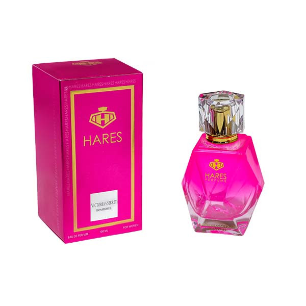 ادوپرفیوم زنانه حارث مدل ویکتوریا سکرت بامب شل با رایحه خنک حجم 100 میلیلیتر