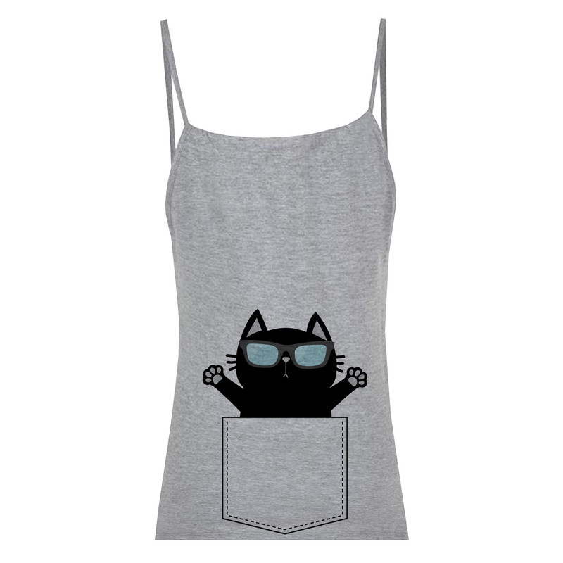 تاپ زنانه طرح گربه کد SM04