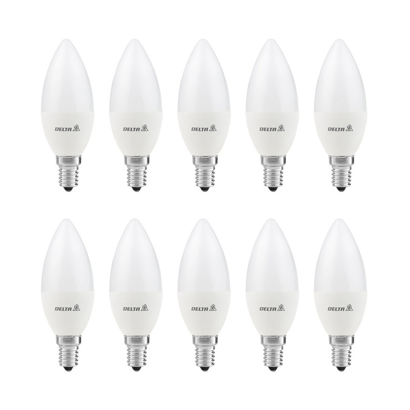لامپ ال ای دی 7 وات دلتا مدل شمعی پایه E14 بسته 10 عددی