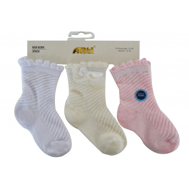 جوراب نوزادی آرتی مدل 400260 بسته ۳ عددی