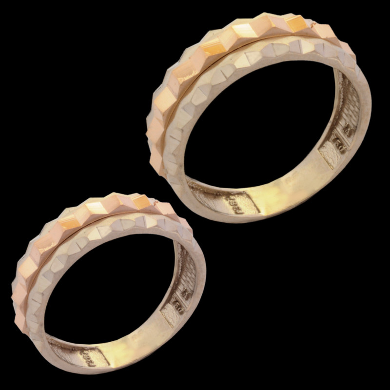 خرید و قیمت ست حلقه طلا 18 عیار طلای مستجابی مدل راد T387 کد 5954