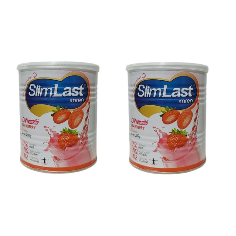پودر اسلیم لست با طعم توت فرنگی کارن - 300 گرم بسته 2 عددی