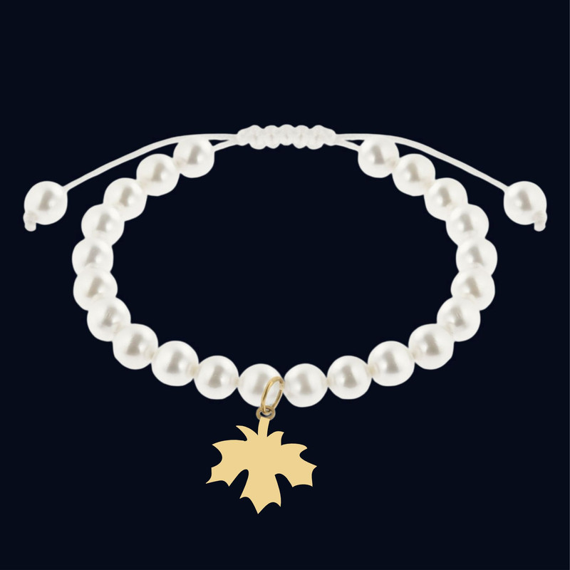 دستبند سنگ و طلا 18 عیار زنانه لیردا مدل برگ 10121