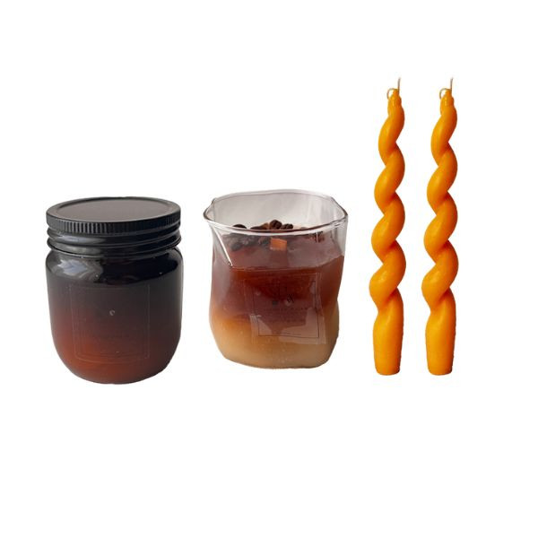 شمع دست ساز مدل قهوه مجموعه 4 عددی