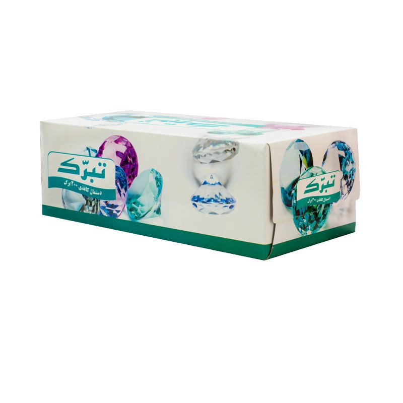 دستمال کاغذی 100 برگ تبرک مدل الماس بسته 6 عددی