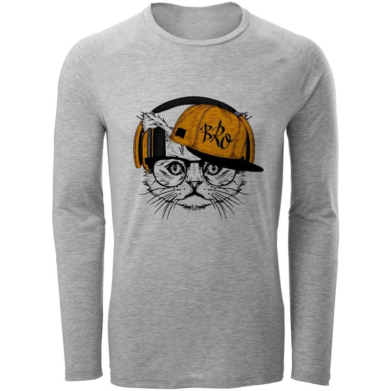 تی شرت آستین بلند مردانه طرح CAT مدل S271