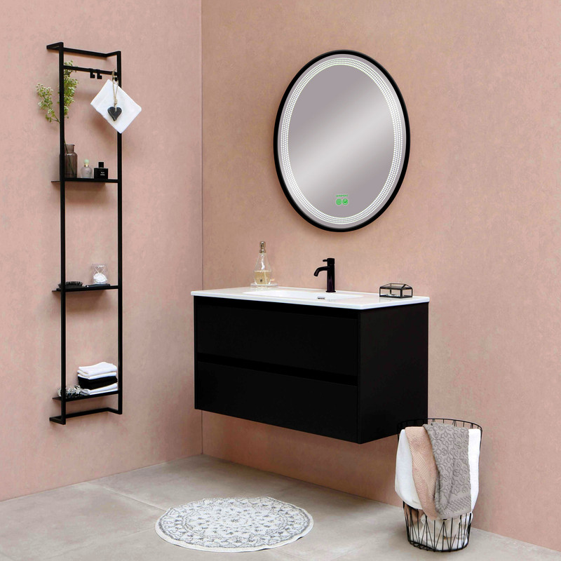 آینه سرویس بهداشتی گلسموند مدل بیضی هوشمند لمسی کد SL111sm