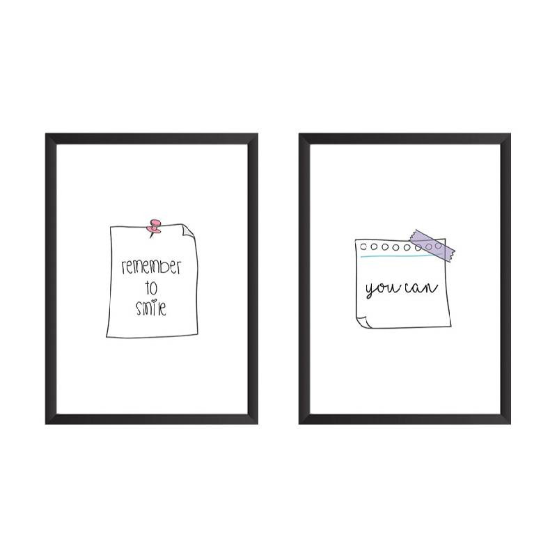 خرید و قیمت تابلو وینا مدل Memos Black 01 مجموعه 2 عددی