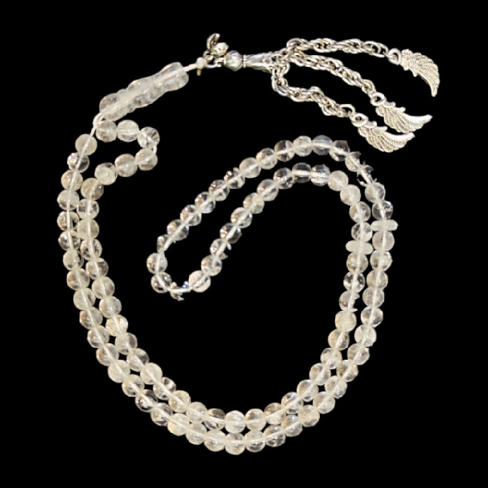 تسبیح نقره جات بافندگان مدل سنگ درنجف کد 75