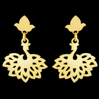 گوشواره طلا 18 عیار زنانه طلای مستجابی مدل طاووس کد 167092