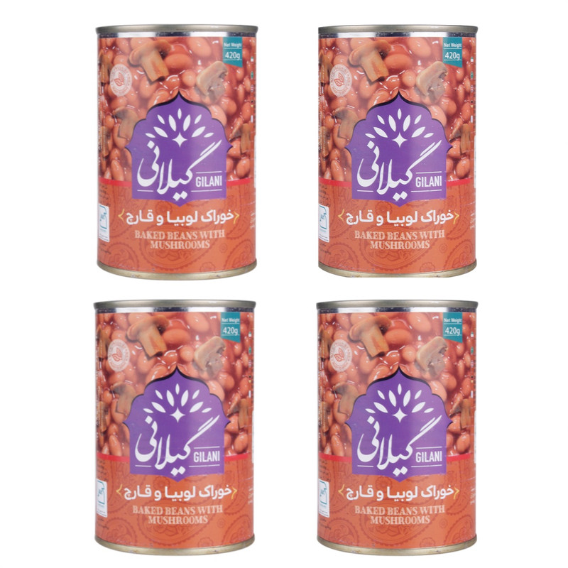 خرید و قیمت خوراک لوبیا با قارچ گیلانی - 420 گرم بسته 4 عددی