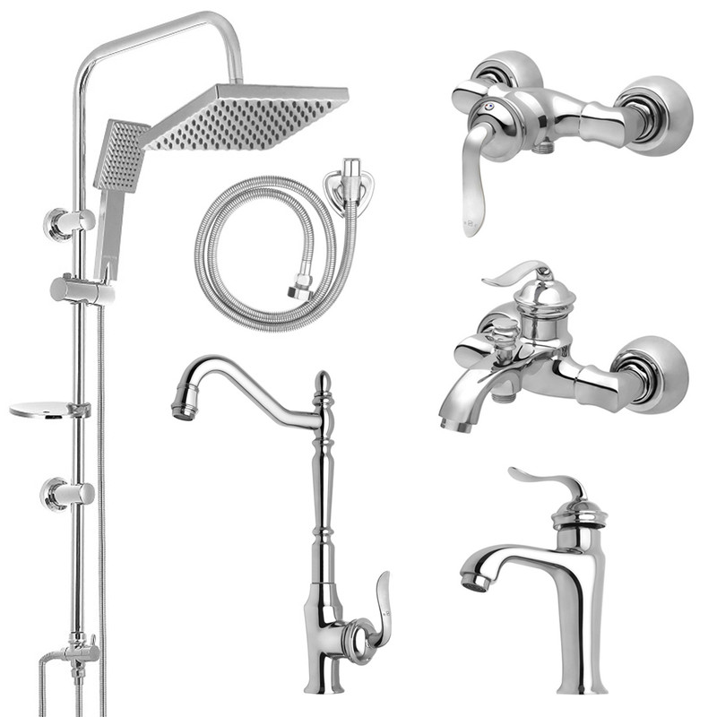 ست شیرآلات نایریکا مدل هلن لایت کد 03 یونیورست مجموعه 6 عددی