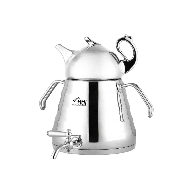 خرید و قیمت ست کتری و قوری تیتیل مدل هرمی طرح پلکانی کد 603