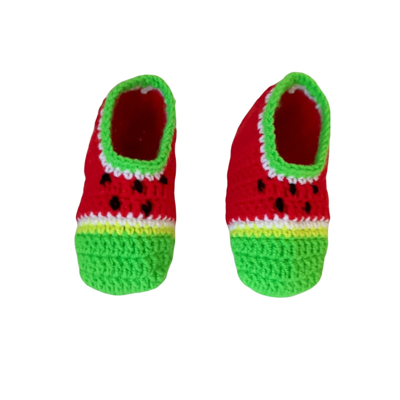 خرید و قیمت پاپوش بافتنی نوزادی طرح هندوانه کد 30414