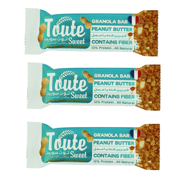 گرانولا بار با جو پرک با کره بادام زمینی توت سوییت- 35 گرم بسته 3 عددی