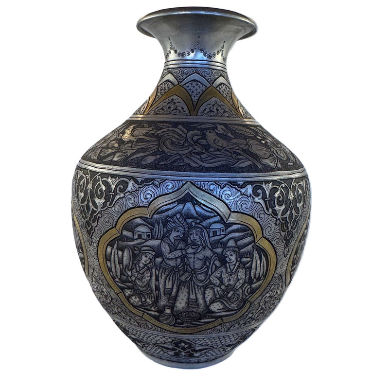 خرید و قیمت گلدان قلمزنی مدل 4نقش کد 13879