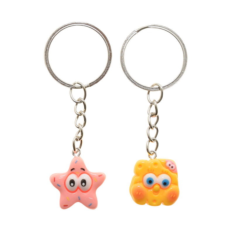 جاکلیدی دخترانه دلنار گالری مدل کاپلی باب اسفنجی و پاتریک بسته 2 عددی