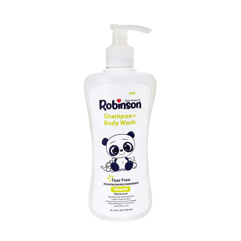 خرید و قیمت شامپو سر و بدن کودک رابینسون مدل زیتون حجم 300 میلی لیتر