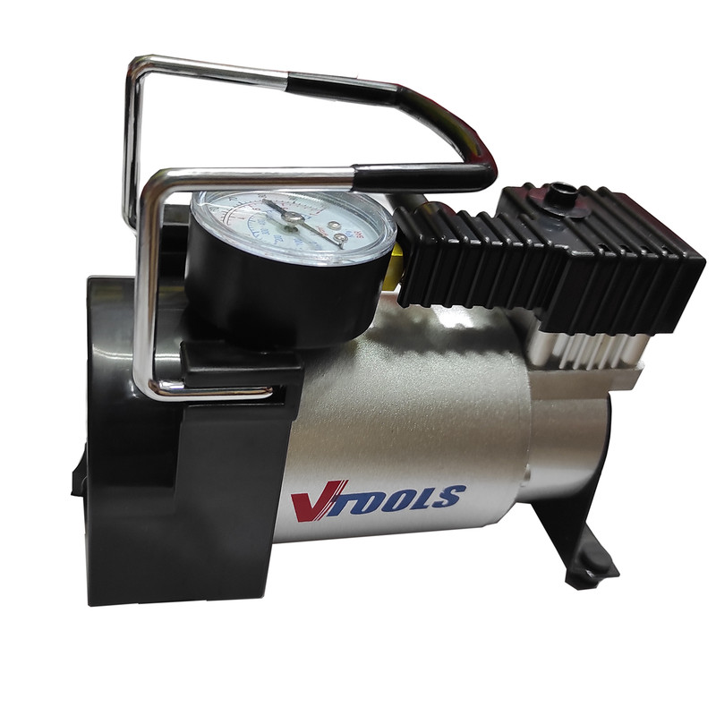 کمپرسور هوا وی تولز مدل تک پمپ کد SMT-VTOOLS-PORTABLEAIR COMPERESOR- 12V-100PSI