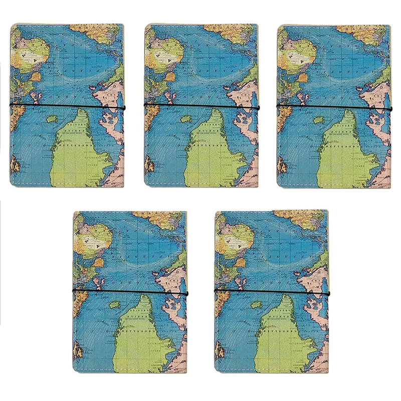 جلد پاسپورت لیمو کمپ طرح نقشه جهان مجموعه پنج عددی