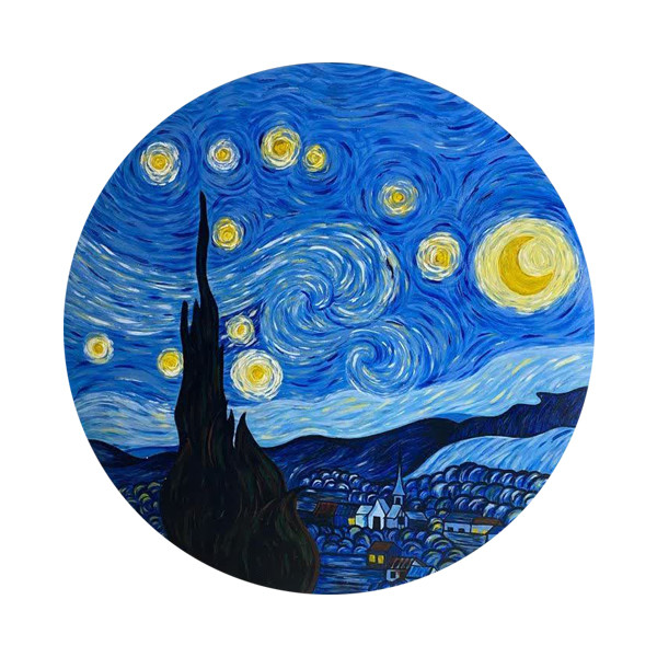 بشقاب دیوارکوب سفالی طرح شب پر ستاره کد D203