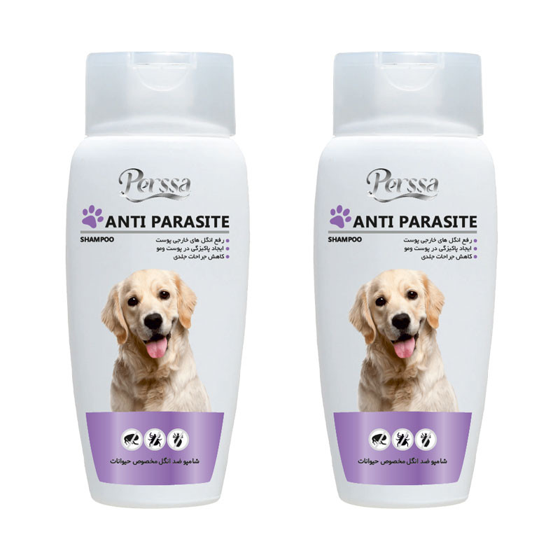 خرید و قیمت شامپو ضد انگل حیوانات پرسا مدل Antiparasite وزن 250 گرم بسته 2 عددی