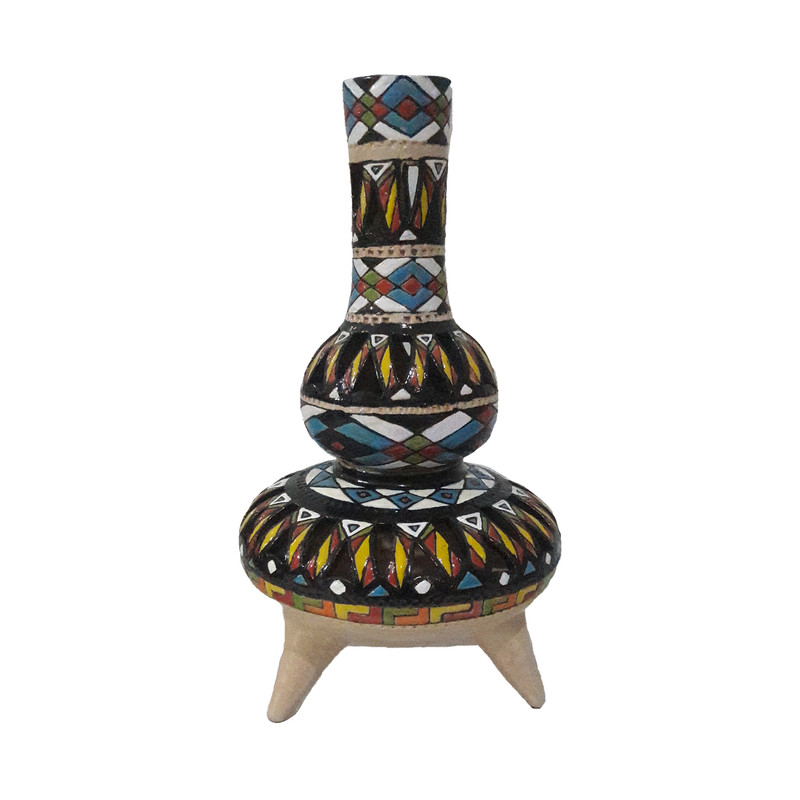 شمعدان میناکاری سفالی مدل مشبک کد 5565