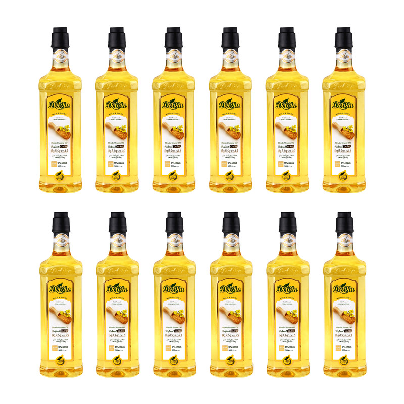 خرید و قیمت روغن کنجد و کانولا دلوین - 500 میلی لیتر مجموعه 12 عددی